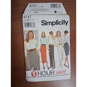 VTG Simplicity Sewing Pattern 8747 Skirts Size XS, Small, Medium 1993 90s Y2K